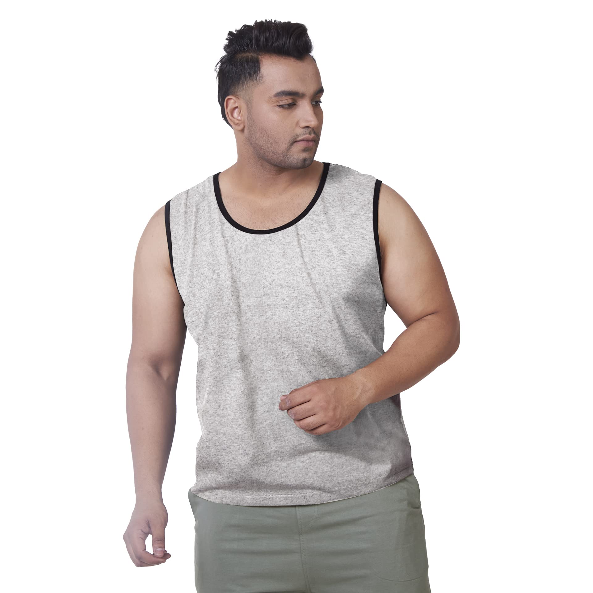 vaishvik Mens Plus Size Sando Tank - Grey-picture-38