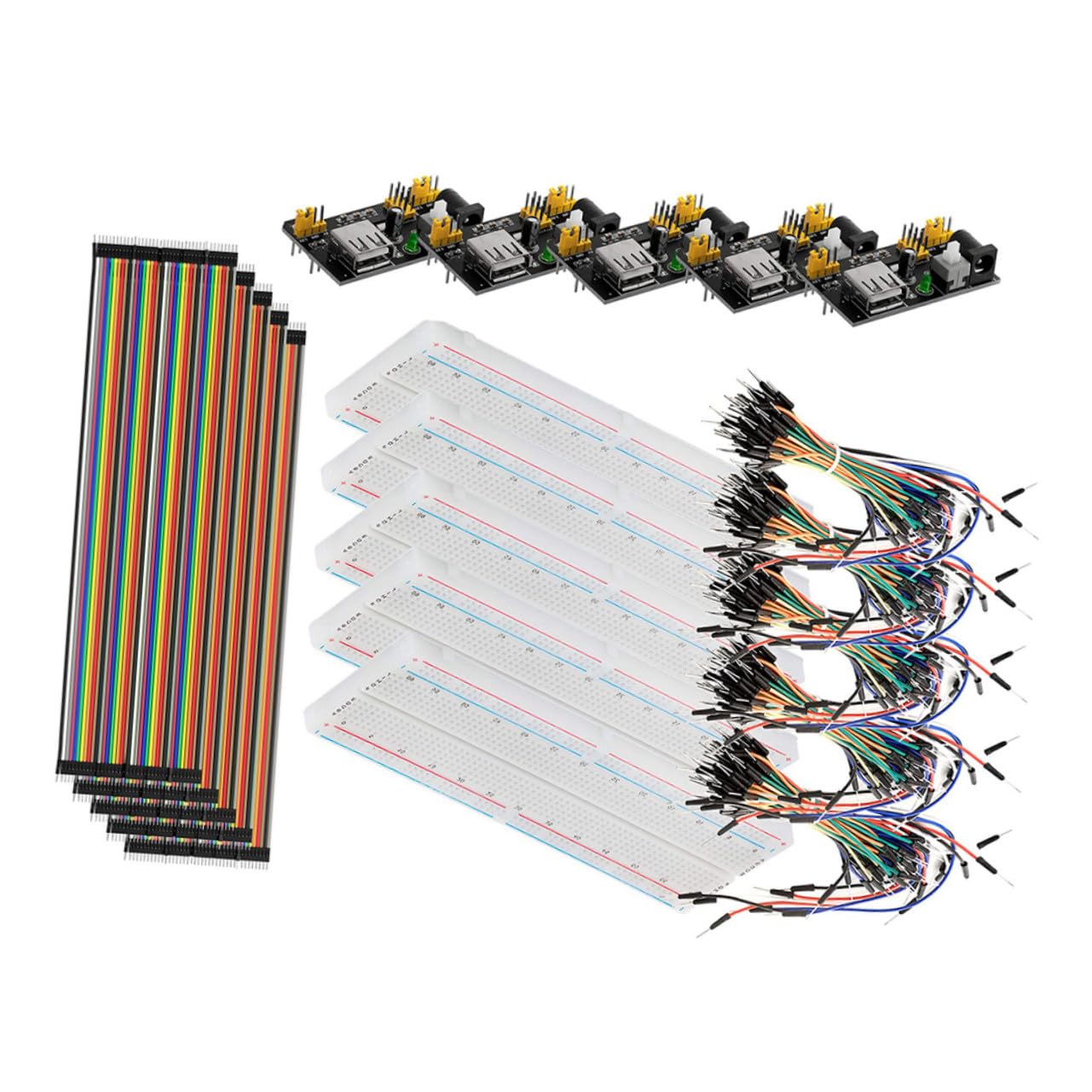 Kit di Avvio Breadboard con Alimentatore Fili Jumper per Prototipi Elettronici DIY Scuola e Laboratorio