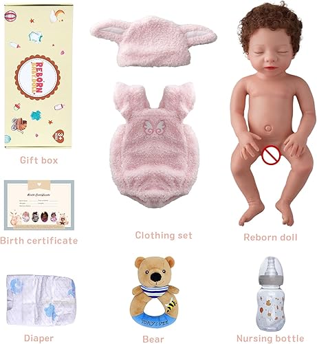 Miniatura 7 de BABESIDE Muñecas de bebé Reborn de silicona de 16 pulgadas (peso 4 libras) Muñecas de bebé de silicona de platino completo para dormir, muñeca