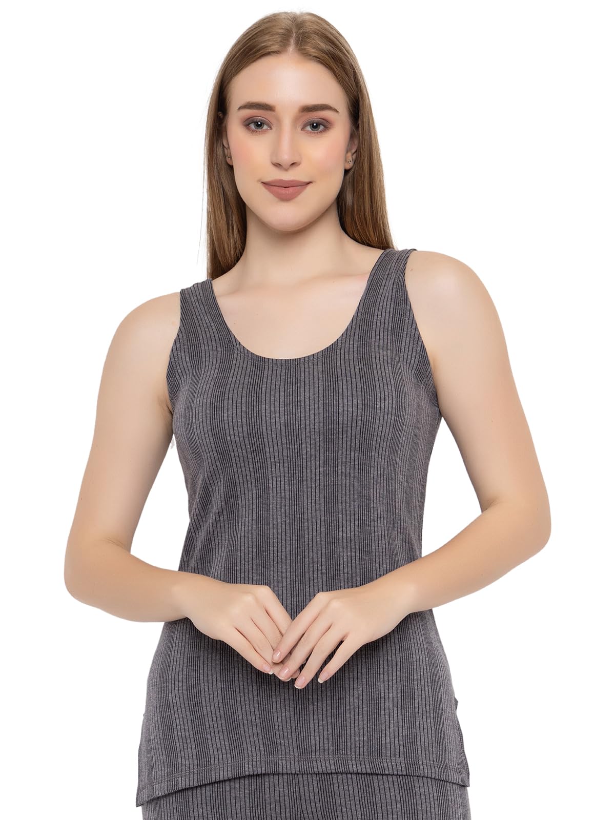 Scoop Neck Sleeveless Premium Upper Thermal Top for Women | Women Thermal Top-image-6