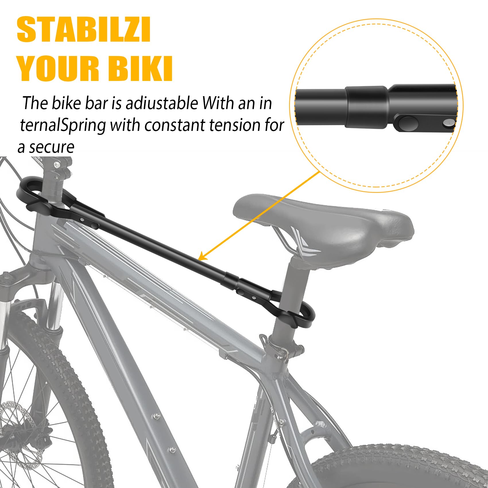 KapazitäT 30 Kg / 66 Lbs Fahrrad Fahrrad Oberrohr Querstange Rahmen Einstellbarer Adapter für Y-Rahmen Lady FahrradträGer
