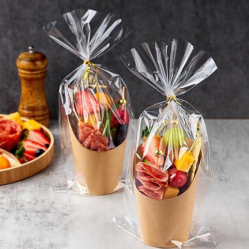 Miniatura 4 de 50 juegos de tazas de charcutería de 14 onzas con palos, cajas individuales de papel kraft de charcutería desechables individuales para servir