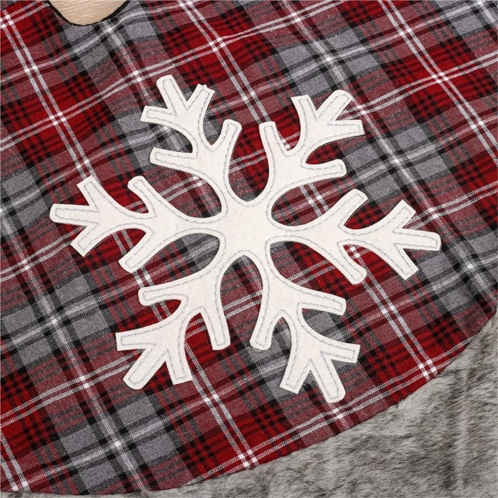 Tree Skirt Christmas Christmas Tree Skirt Plaid Snowflake Tree Skirt Embroidered Christmas Tree Skirt Christmas Tree Decorations Christmas Skirt Tree