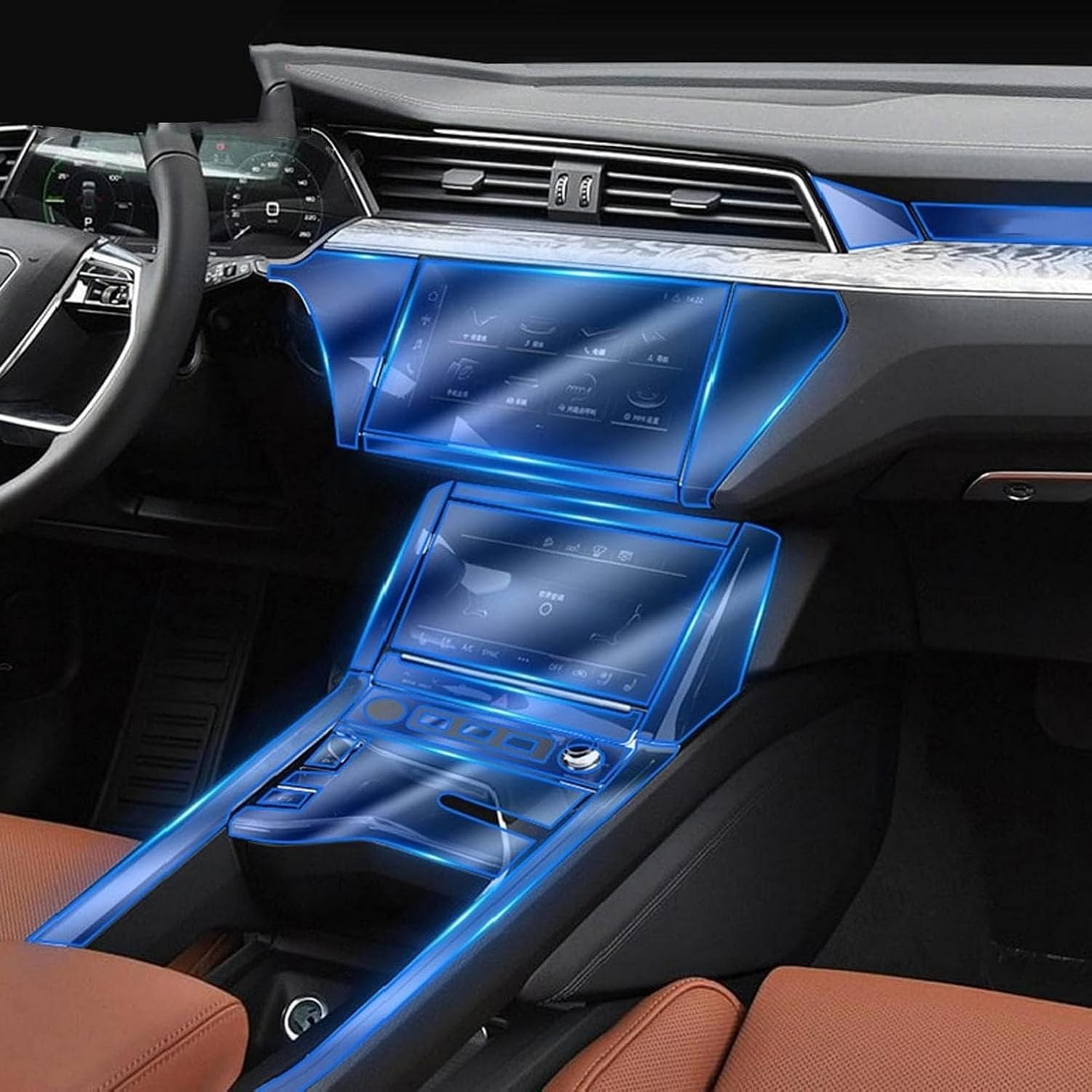 Film TPU pour console Audi e-tron 2020 2021 : protection intérieure de voiture
