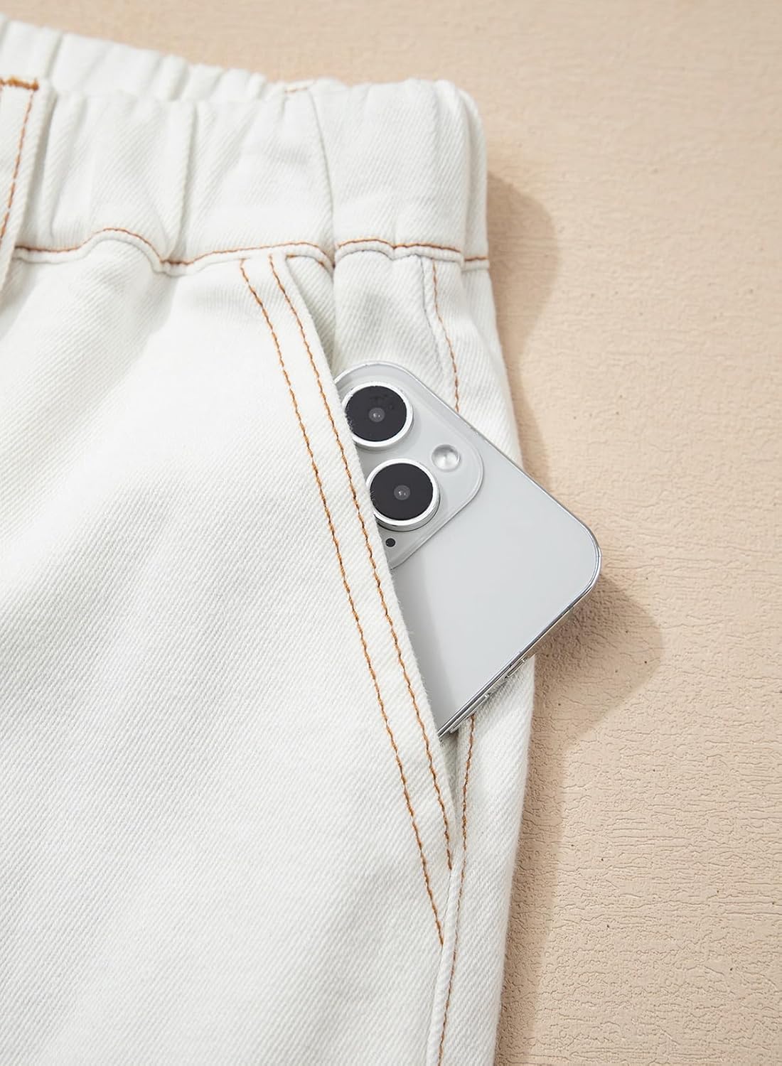 Sidefeel Women's Wide Leg Jeans High Waisted Elastic Stretchy Straight Leg Trendy Drawstring Baggy Pull On Denim Pants