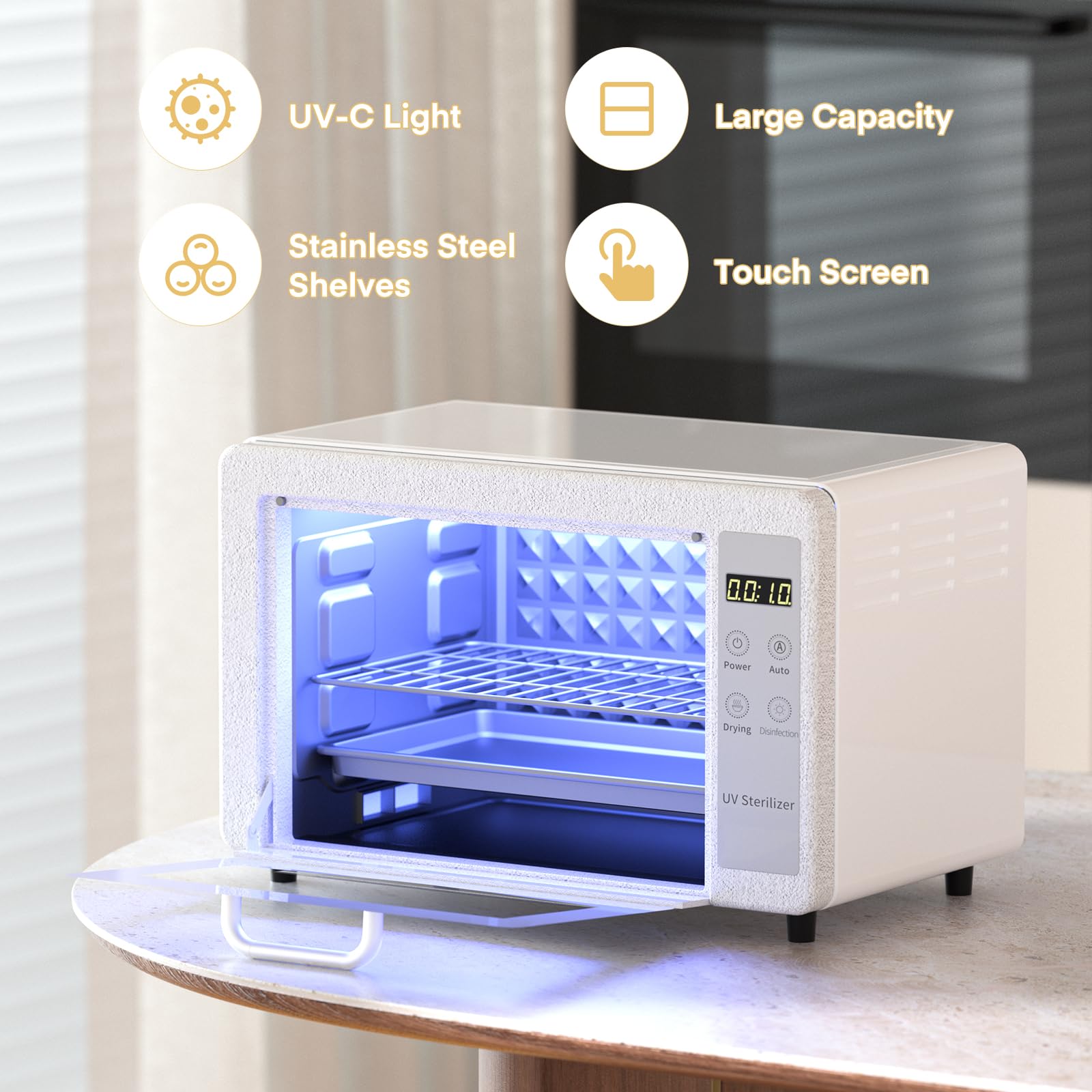 Sterilizzatore grande a doppio strato da 10 l per strumenti per unghie, sterilizzatore per estetista, scatola multifunzionale per la pulizia delle unghie, grande capacità, per uso domestico, barbieri