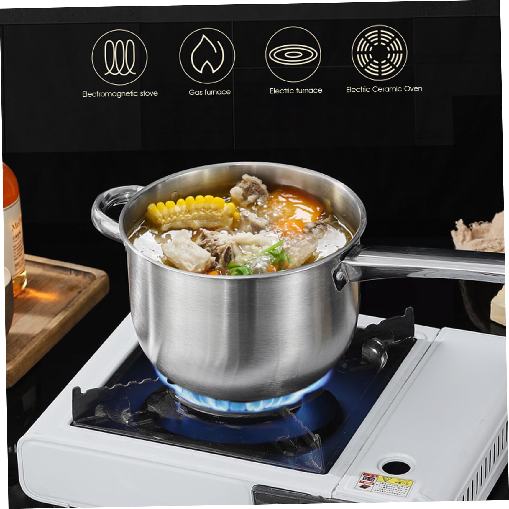 Sartenes para Patatas Fritas con Cesta y Tapa Olla freidora de Acero Inoxidable de 7 7 Pulgadas de diámetro con Cesta y asa para freír Pescado camarones Pollo Patatas Fritas