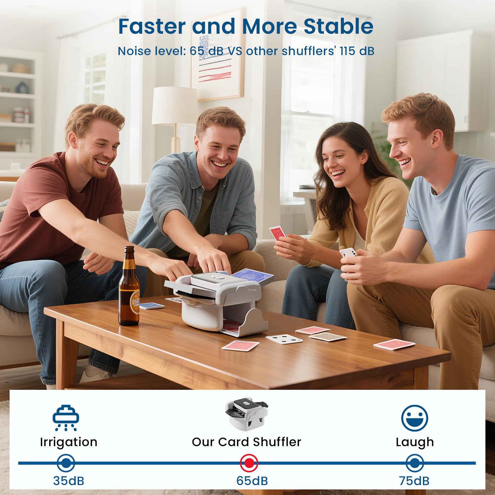 snookids® Macchina per Miscelare Carte Elettrica per 1-2 Mazzi One-Press Auto & Manuale Ricaricabile 2000 mAh Silenzioso per Poker Uno Blackjack Skip-BO Phase 10 Texas Hold'em Regali di Natale