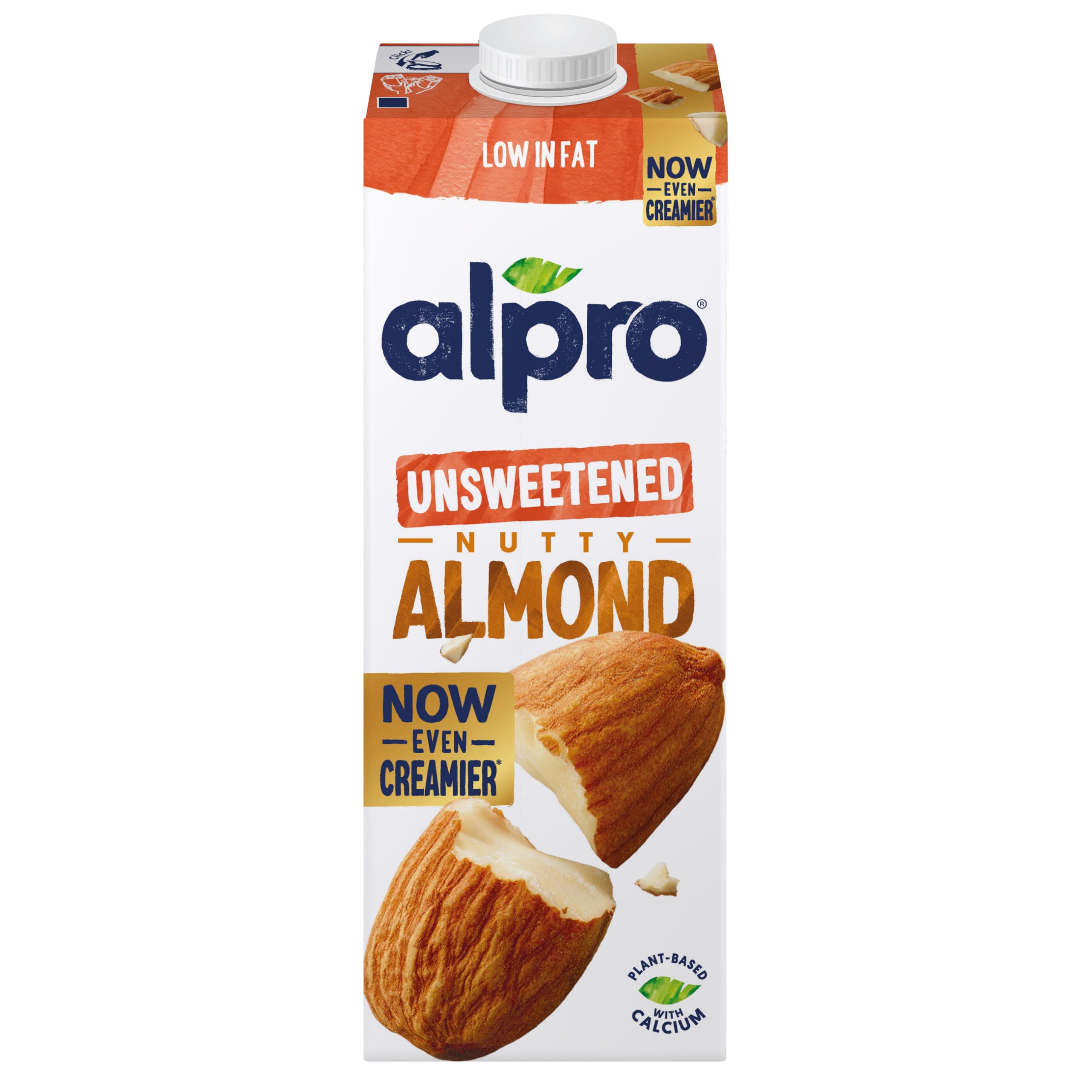 Alpro Almond Unsweetened Drink, 100% Plant-Based, Lactose Free - 1L
