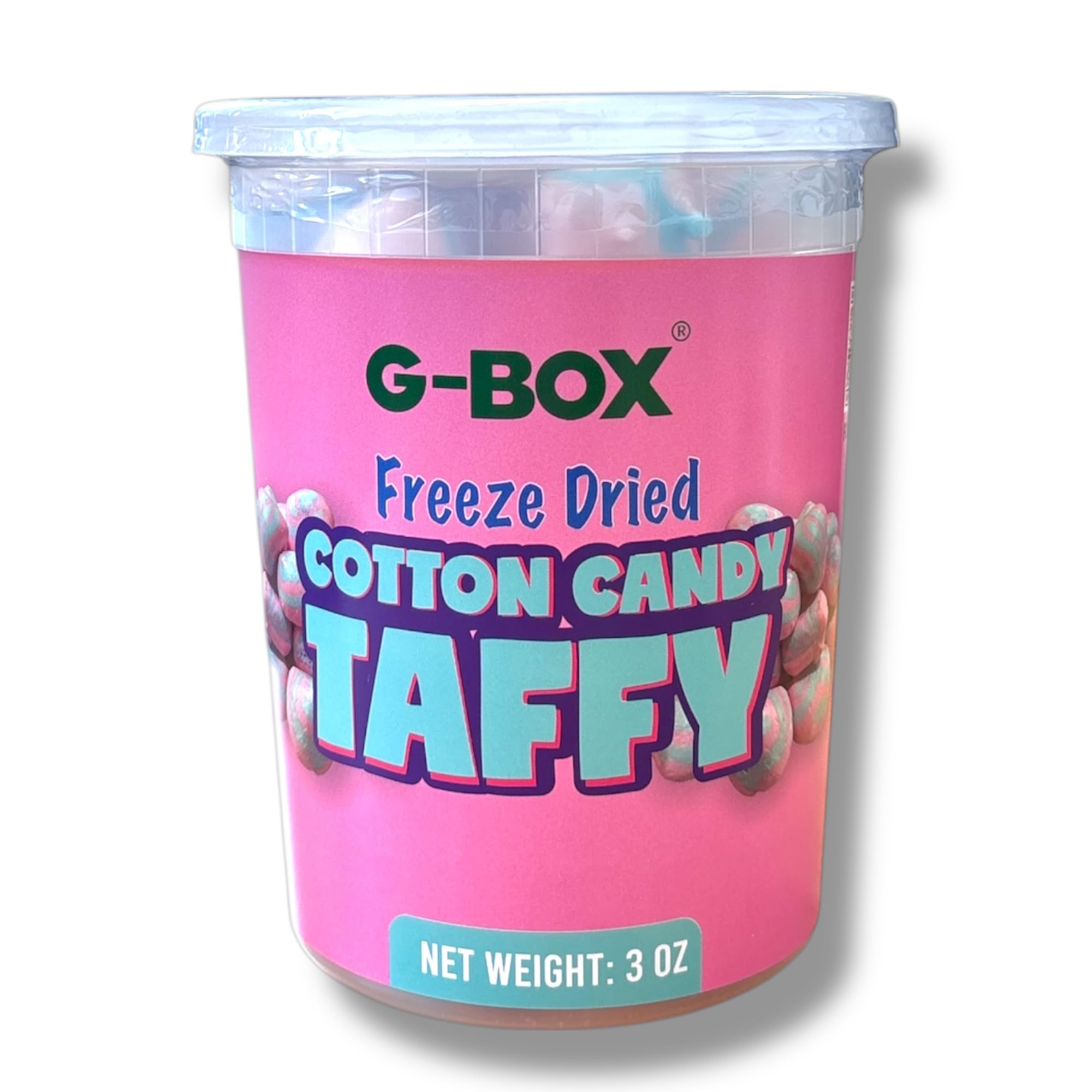G-BOX Freeze Dried Taffy| Freeze Dried Pink Cotton Candy| TikTok Trend Items, Crunchy, Featuring Old School Candy Vibes, Perfect for Fans of vintage and retro Candies