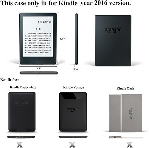 Miniatura 6 de NIFTYNOOK - Funda clásica para Kindle 2016 8 generación versión 2016 con función de encendido y apagado automático
