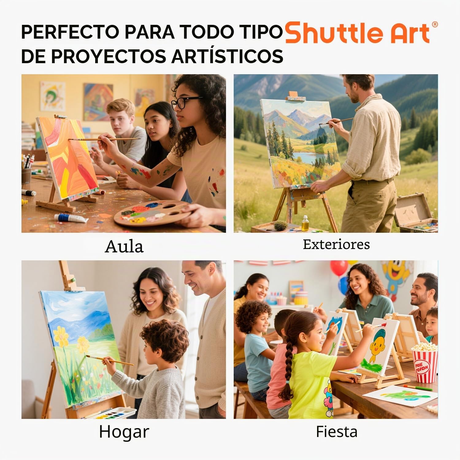 Shuttle Art Lienzos Preestirados, 12 Piezas Lienzos Enmarcados 28 x 35,6 cm, 1,5 cm de Espesor, Pre-Estirado 100% Algodón, Blanco Imprimado Lienzos para Pintar Óleo Acrílico