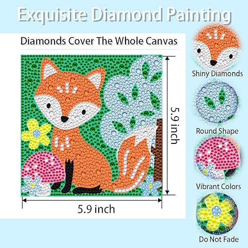 Miniatura 2 de DIYDECORFUN Kit de pintura de diamante de alpaca para niños, animales pingüinos, kits de arte de diamantes 5D por números, pintura de diamantes de