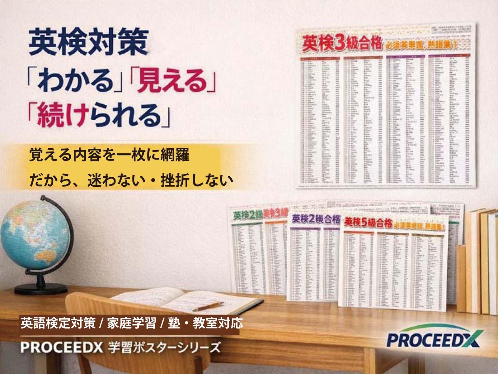 Amazon.co.jp: proceedx学習ポスター10047英検2級合格必須英単語、熟語