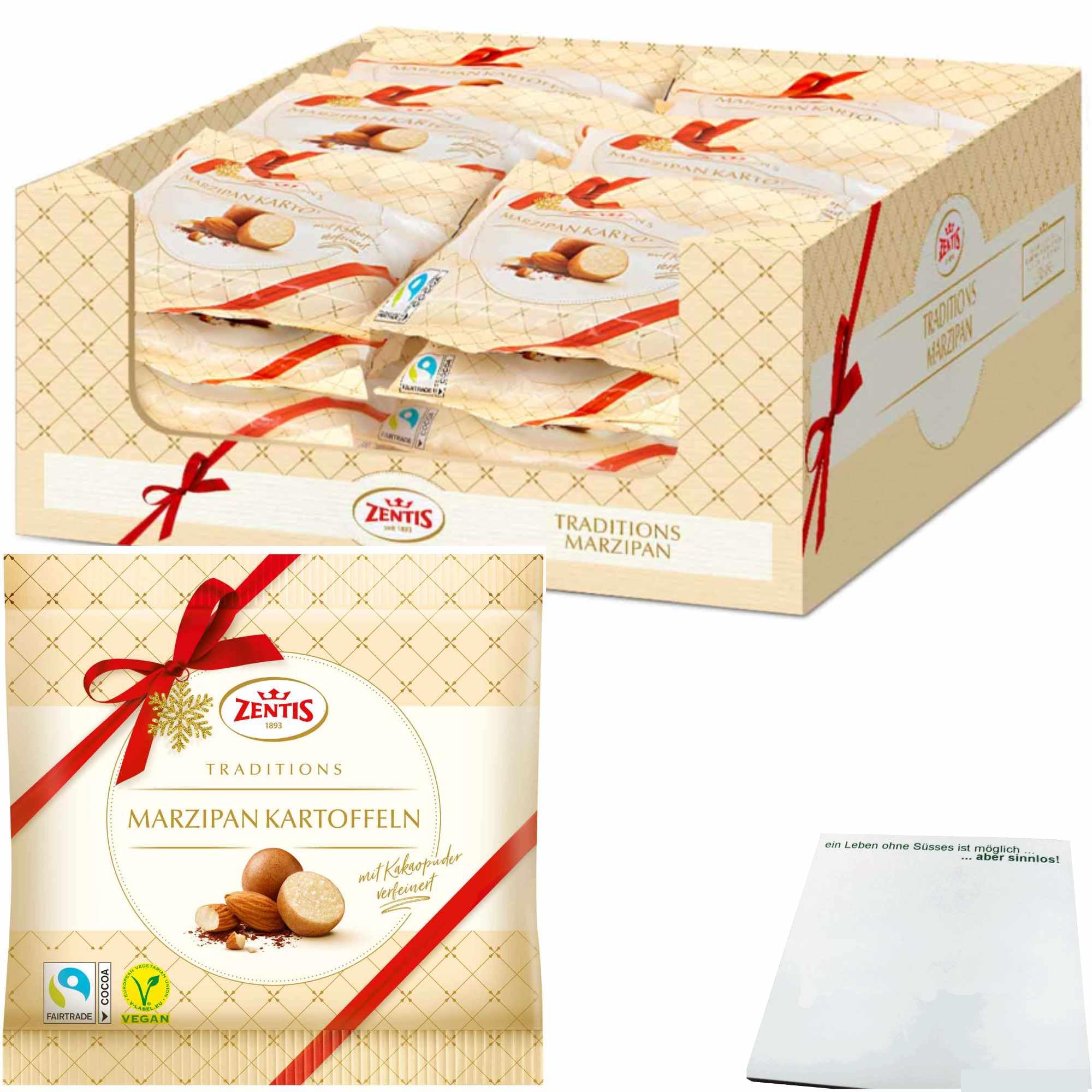 usy Bundle für Zentis Marzipan Kartoffeln mit Kakaopulver VPE (36x100g Beutel) + usy Block