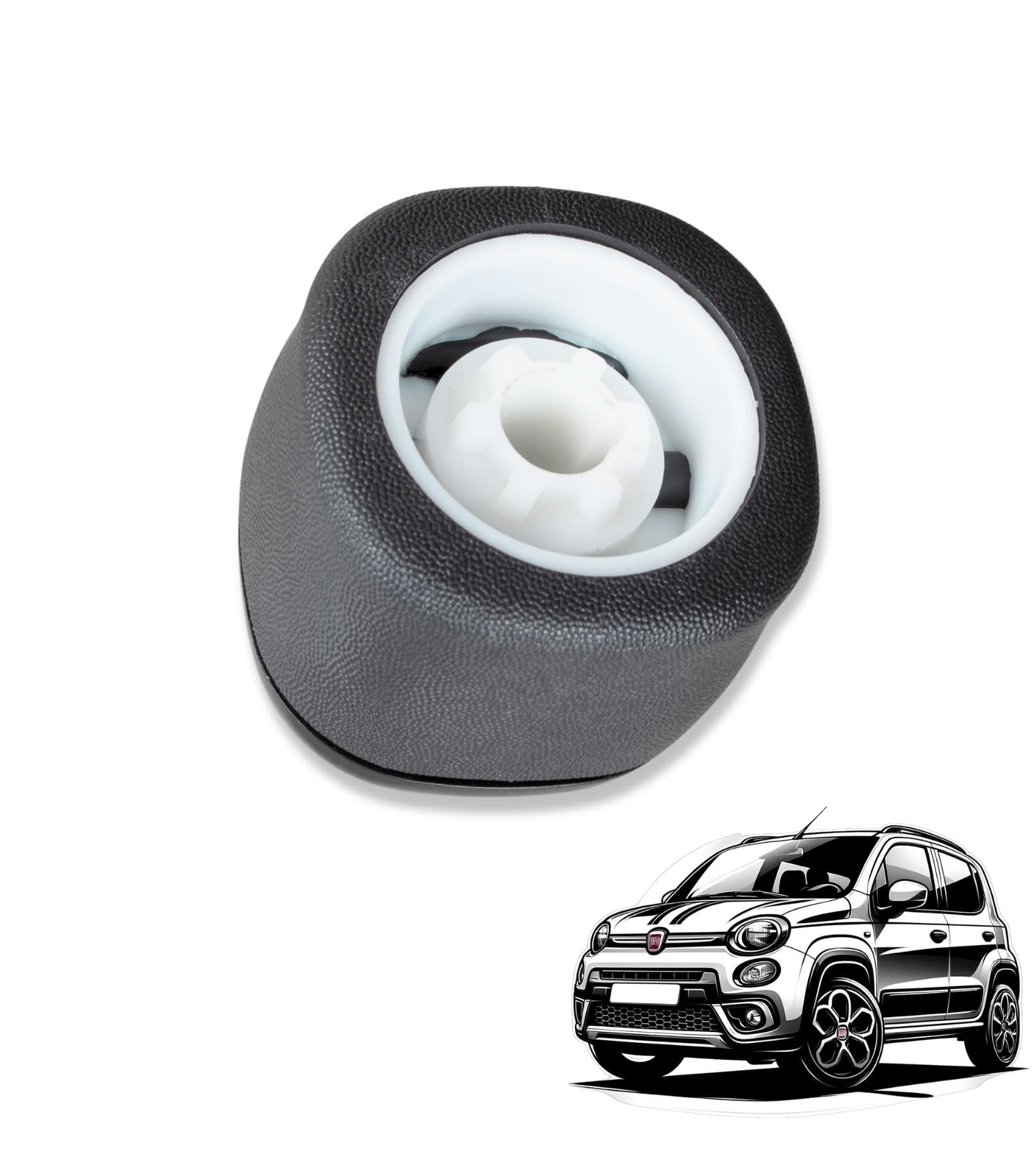 1neiSmartech Pomello Leva Cambio 5 Marce Nero, Compatibile Solo con Fiat Panda 2012+ Terza Generazione Codice OEM 502942700, Facile Installazione, Design Elegante