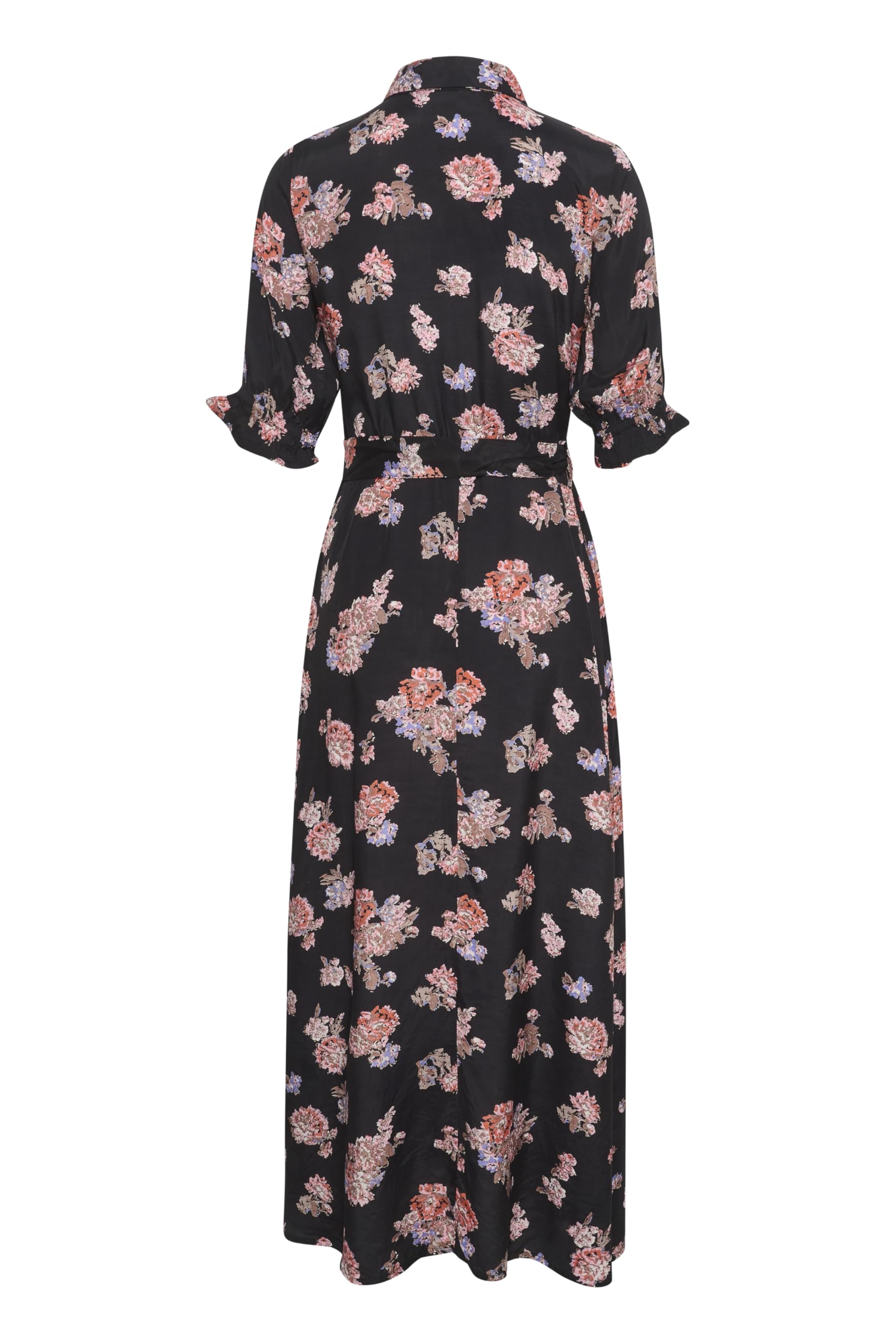 KAFFE Damen Kleid KAvelana Damen Kleid Kurzarm Maxi Casual Elegant Print Maxikleid Ellenbogenlänge