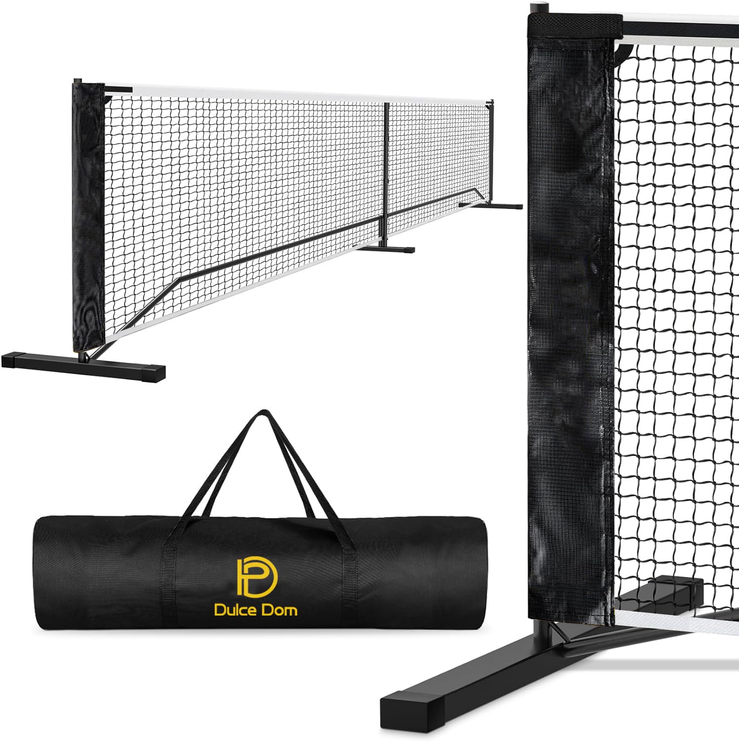 DULCE DOM Pickleball Net Portable Outdoor with Court Marking Kit, 22 FT Pickleball Nets USAPA Regulation Full Size, Pickle Ball Game Net System with Carrying Bag for Driveway Backyards
