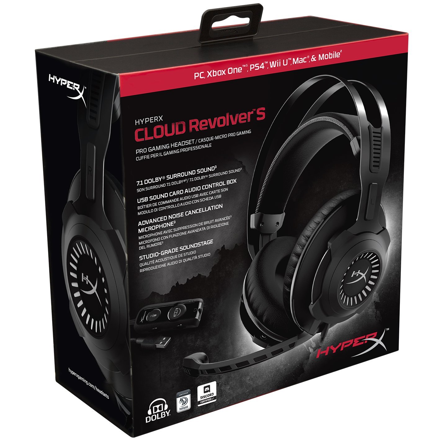 HyperX HX-HSCRS-GM Revolver S, Cuffie da Gioco Dolby Surround 7.1 per PC/PS4/Mac, Elementi in memory foam