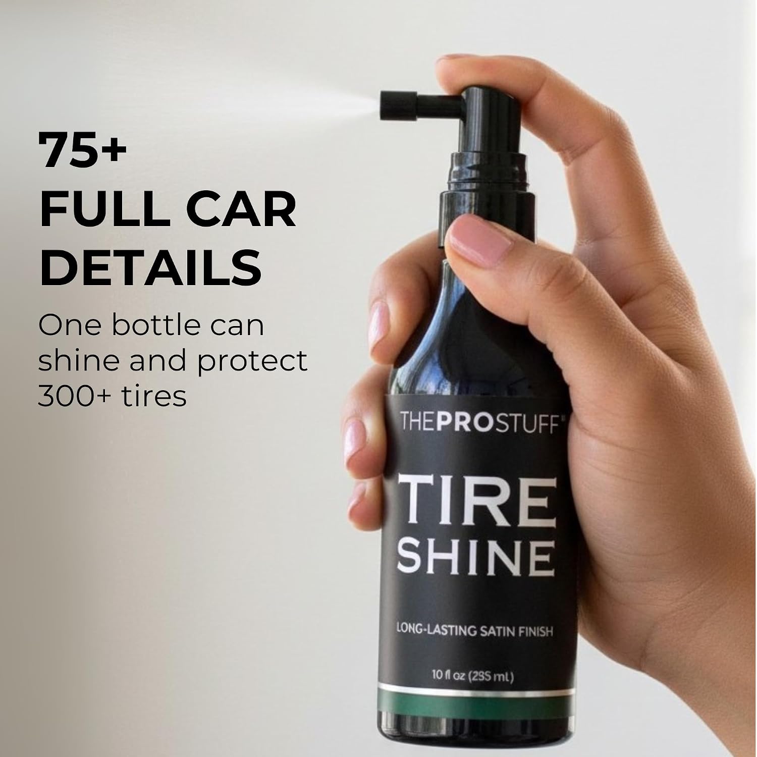 The Pro Stuff® Car Tire Shine Spray - Professional Satin Black Finish | No Sling Formula, Quick Drying Tire Dressing | UV Protection | Long Lasting Tire Protectant