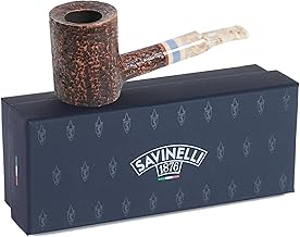 Savinelli Sasso 311 KS - Marbled Pattern Hand Crafted Briar Pipe, Made in Italy, Poker Shaping, Rusticated Finish