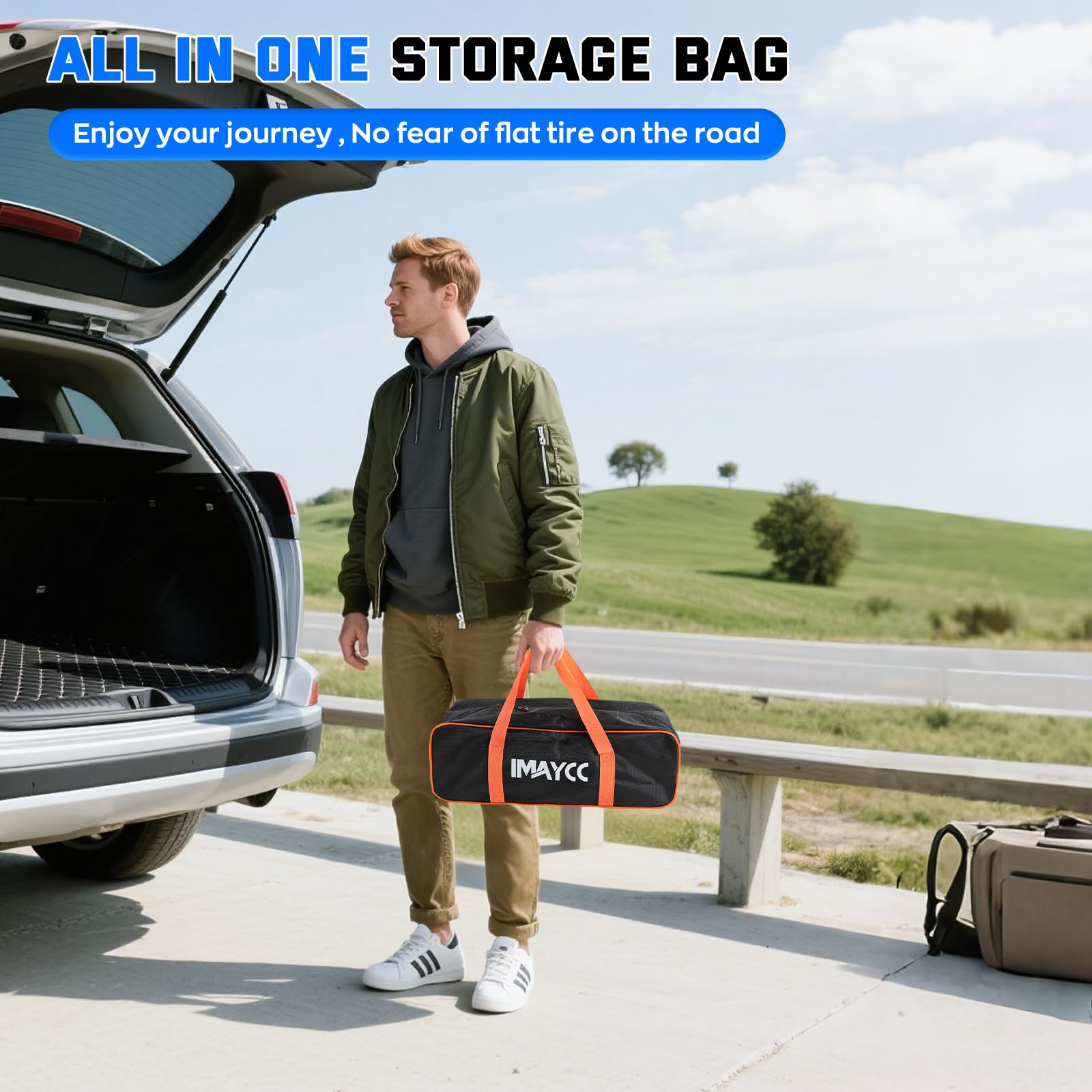 IMAYCC Elettrica Cric Per Auto 2T, Universale Cric Auto per Tesla 3/Y/X/S Con Tampone In Gomma, Cric Portatile Con Chiave Per Dadi Ruota, Kit Emergenza Auto Tesla Manutenzione e La Riparazione