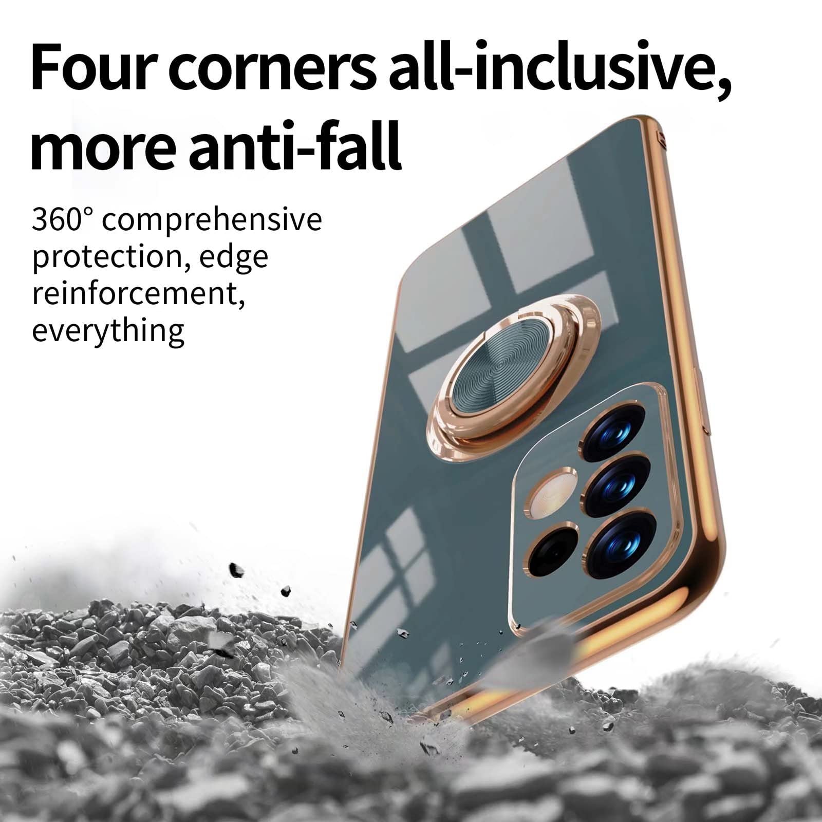 ILING Girls Case For Xiaomi Redmi 14C / Xiaomi Poco C75, Bling Gradient Color Back Elegant Rose Pattern Glitter Rhinestones Inlaid, Ultra Thin Soft Silicone TPU Shockproof Cover (Pink - View #6