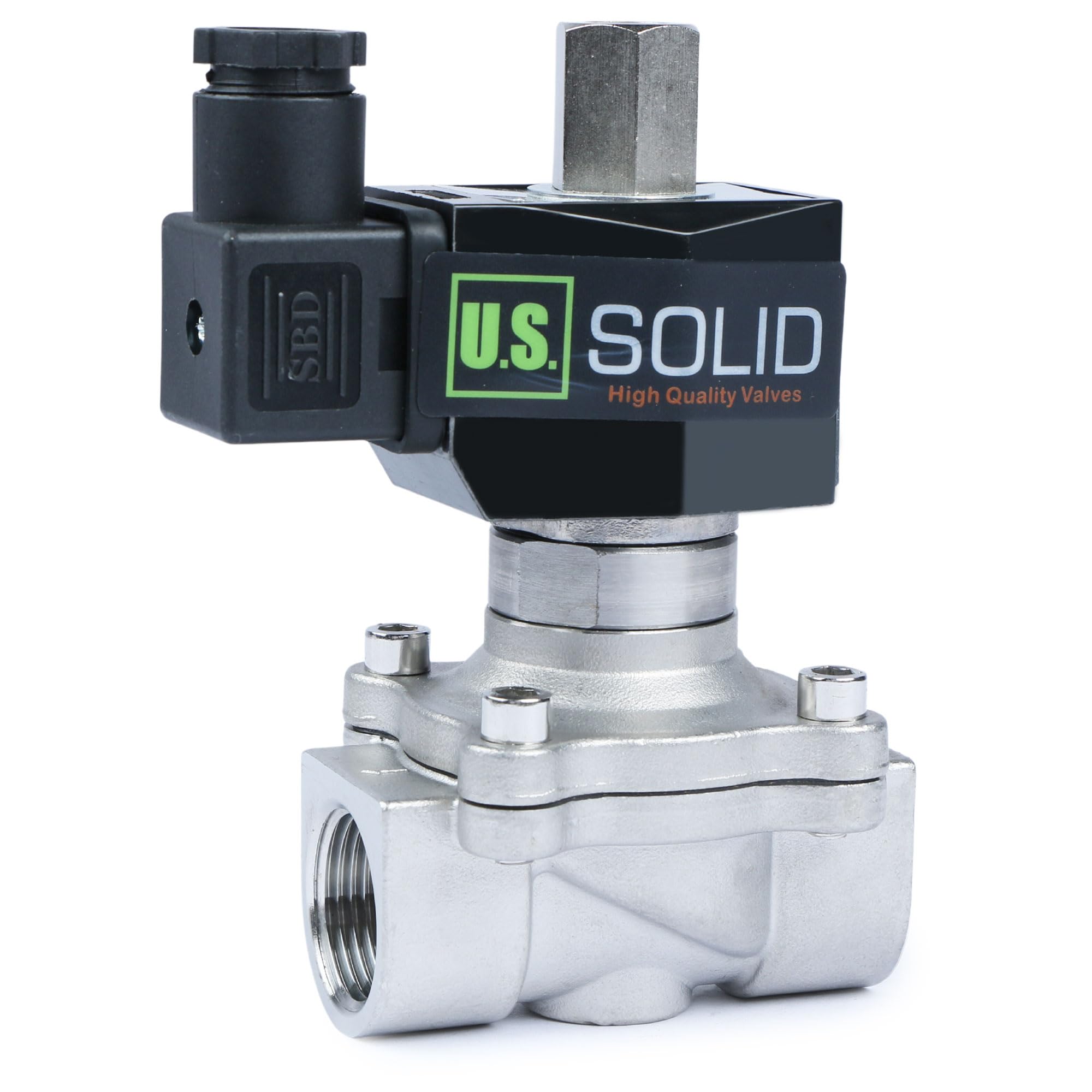 U.S. Solid 3/4" Elektrisch Magnetventil 230V AC Edelstahl stromlos offen VITON Wasser Luft Öl G Gewinde