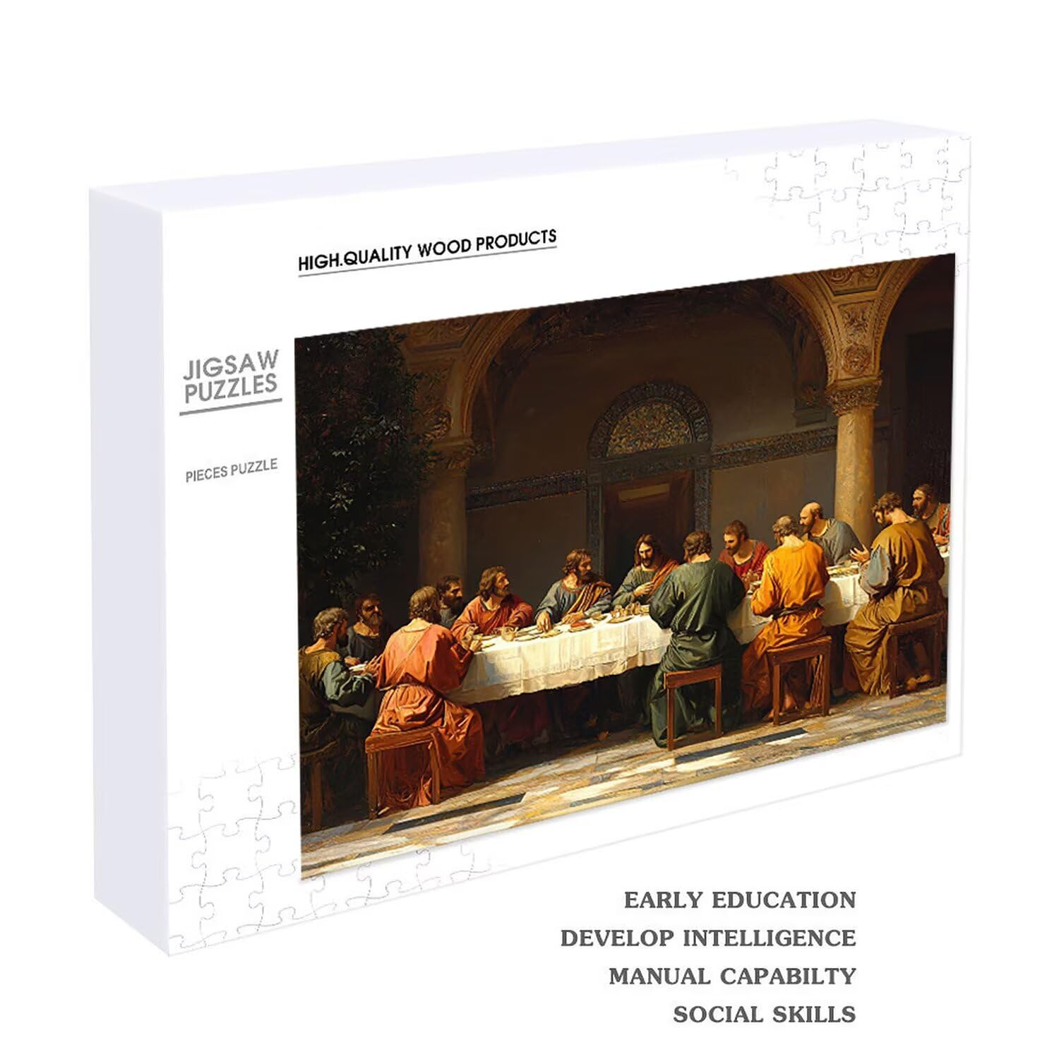 Drewniane puzzle dla dorosłych 3000 sztuk | Ostatnia Wieczerza | Zabawki edukacyjne | Puzzle dla dorosłych i dekoracje rodzinne | Rozmiar 122x80 cm | Prezent dla dorosłych | Prezenty świąteczne