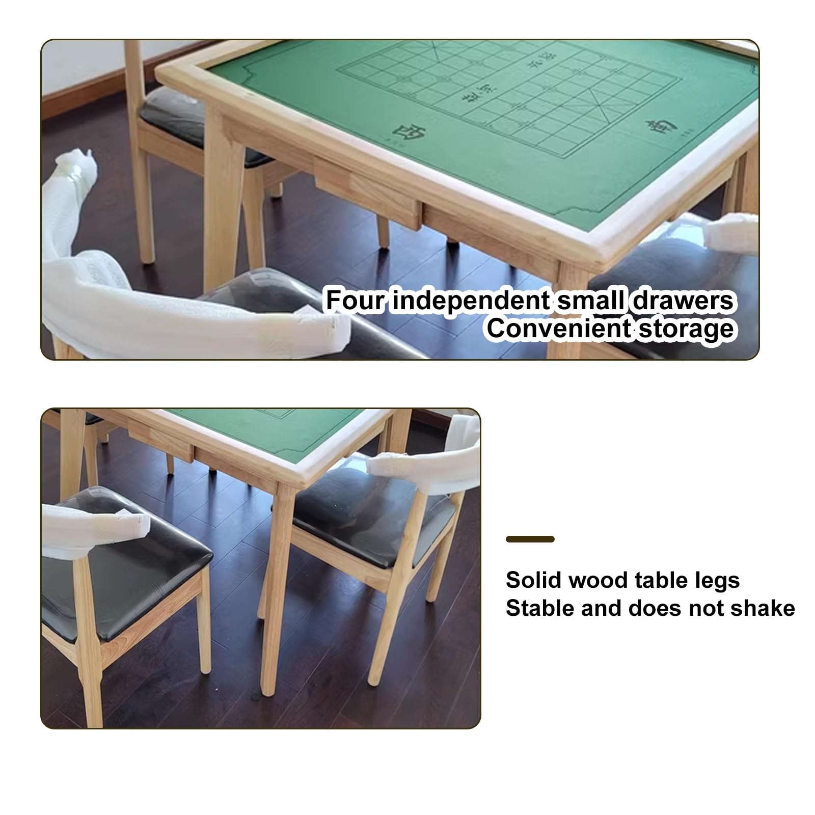 Mahjong Tavolo da gioco in legno con cassetti per Domino, Poker e puzzle multifunzione, 87 cm