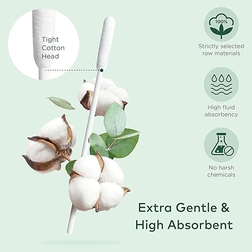 Vista 3 de Hisopos de algodón para perros y gatos, limpiador de oídos para gatos y perros, hisopo de algodón largo, barra extra larga, kit de limpieza