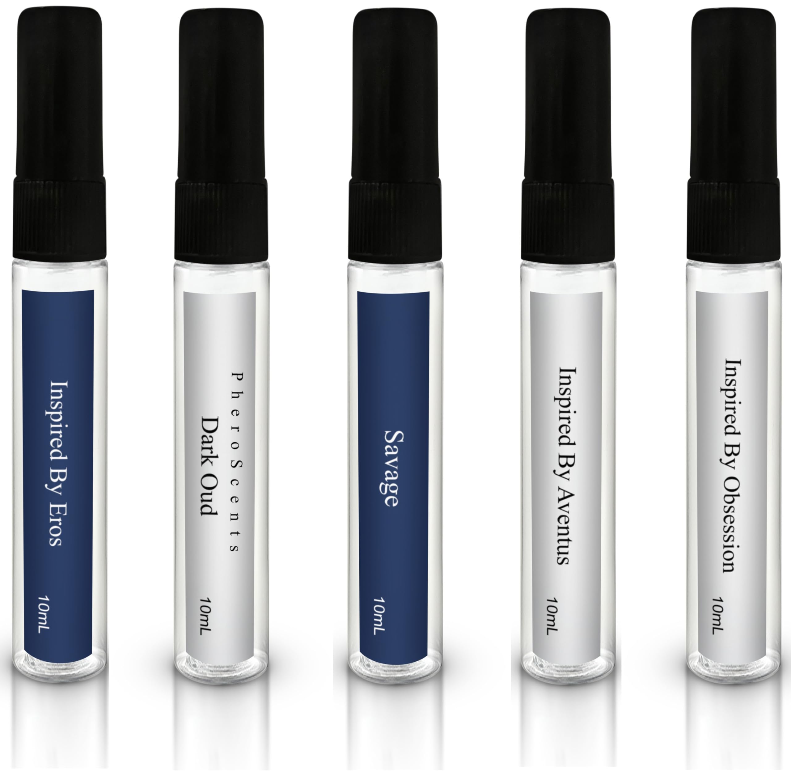 Men's Cologne Vial Pack Pheromone Infused Sampler Set Imitation of Branded Fragrances 10ml (5Pack)