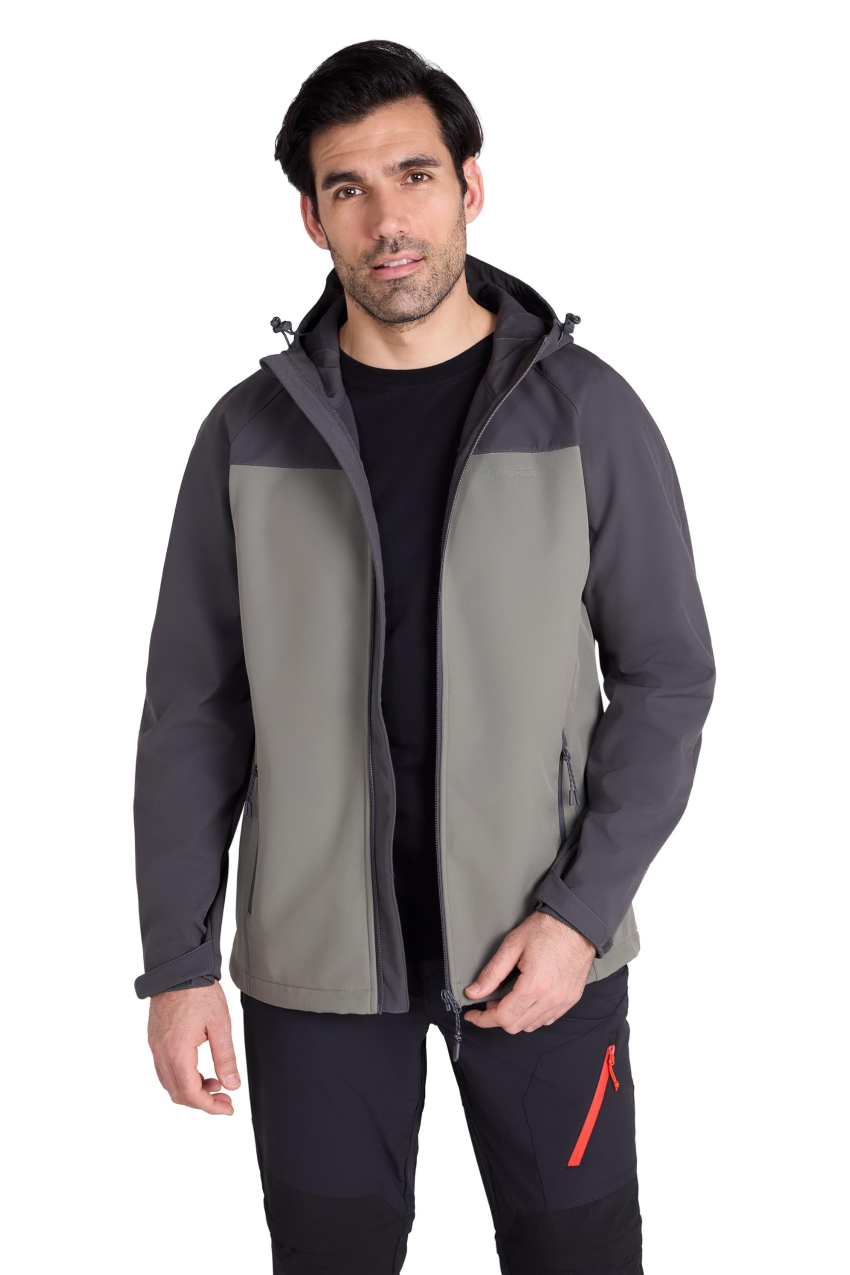 Mountain Warehouse Men's Light Khaki Exodus Softshell Jacket - Water Resistant Rain Coat With Adjustable Fit & Side Pockets - For Spring Summer, Walking, Hiking & Travel 3XL