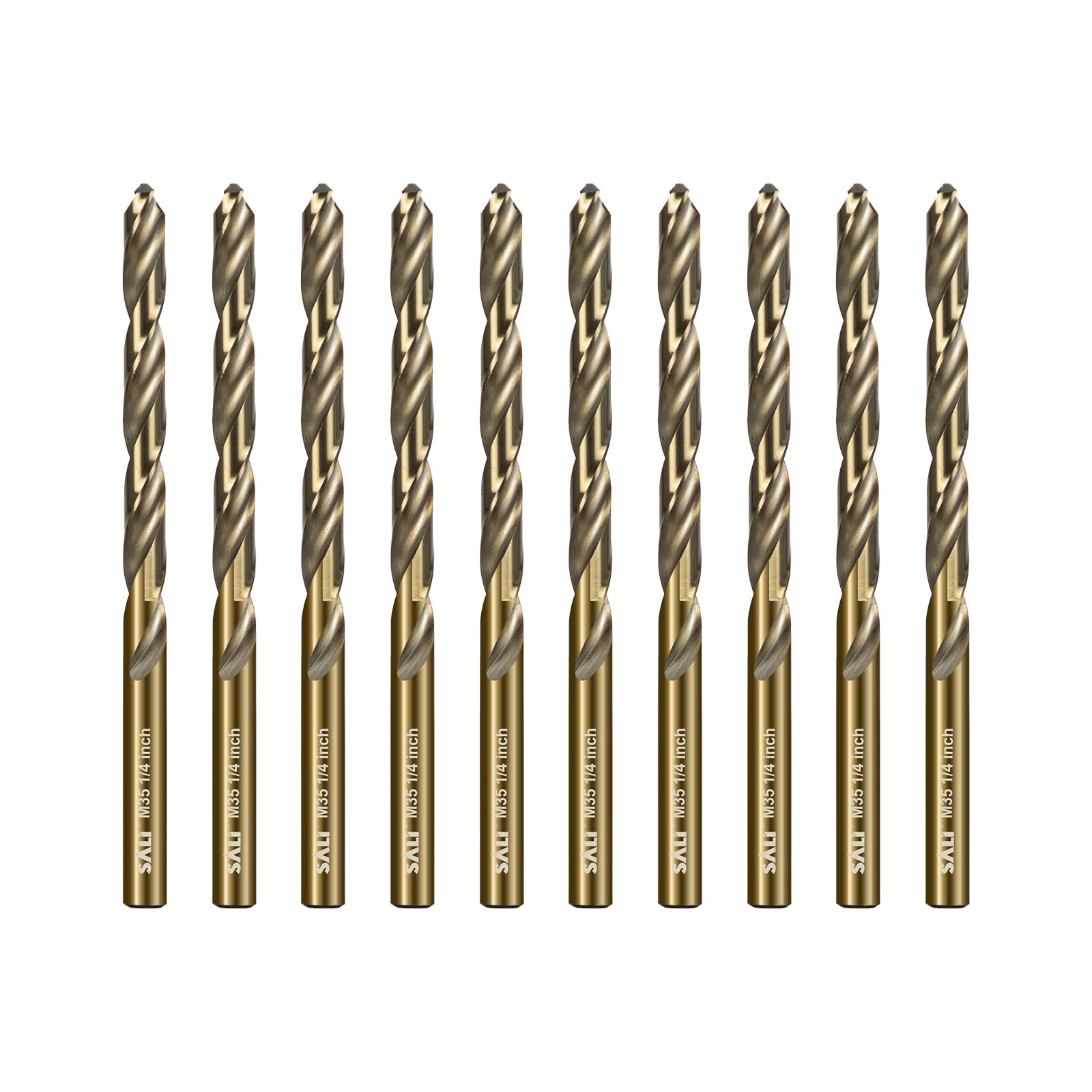 SALI 10 piezas M35 HSS Juego de brocas de cobalto con broca espiral 6.5mm HSS-Co broca de acero broca de hierro juego de brocas de metal para madera, metal, plástico, aluminio, plástico duro, acero