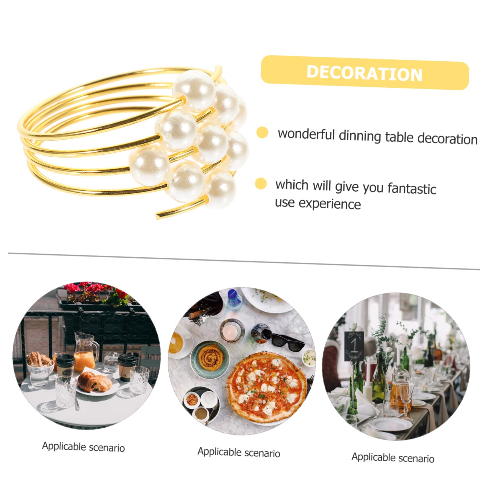 TOPBATHY 24piezas Anillas De Servilleta De Perlas Elegantes y para Decoración De Mesa Bodas Anillos De Servilleta para y