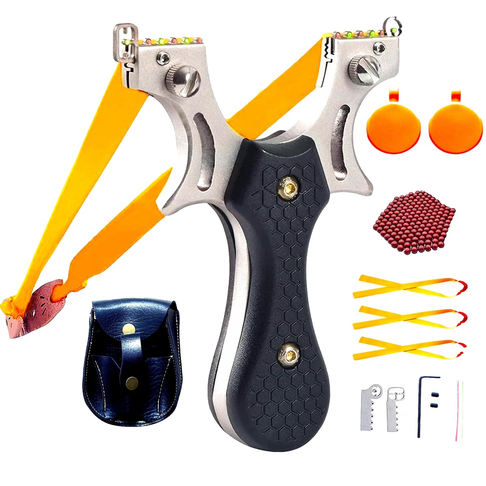 Slingshot, Hunting Sling Shot Set for Adults, Slingshots, Slingshot Toys Catapult Game, Premium Pocket-Sized Slingshot for Age Greater Than 18 Years Old Hunting, Squirrel Hunting, Fishing