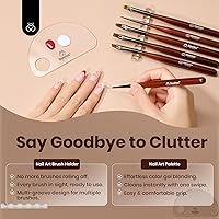 Vista 61 de Beetles - Juego de 6 pinceles de gel para arte de uñas, diseño de esmalte de gel, herramientas de pintura con pincel plano, pincel ovalado, pincel