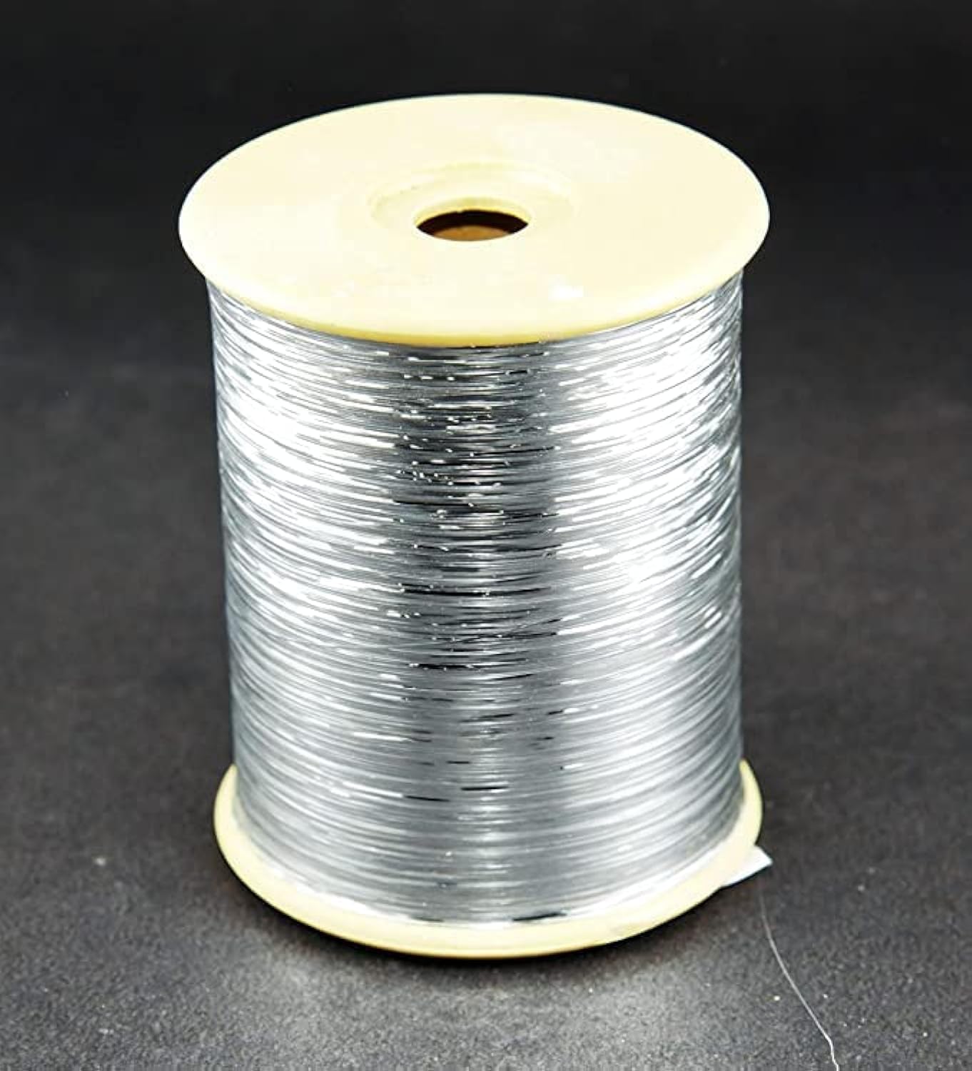 Flat Badla (Metallic Yarn) Thread for Embroidery Work, Beading, Jewellery Making and Crafts, 1 Roll (Silver)