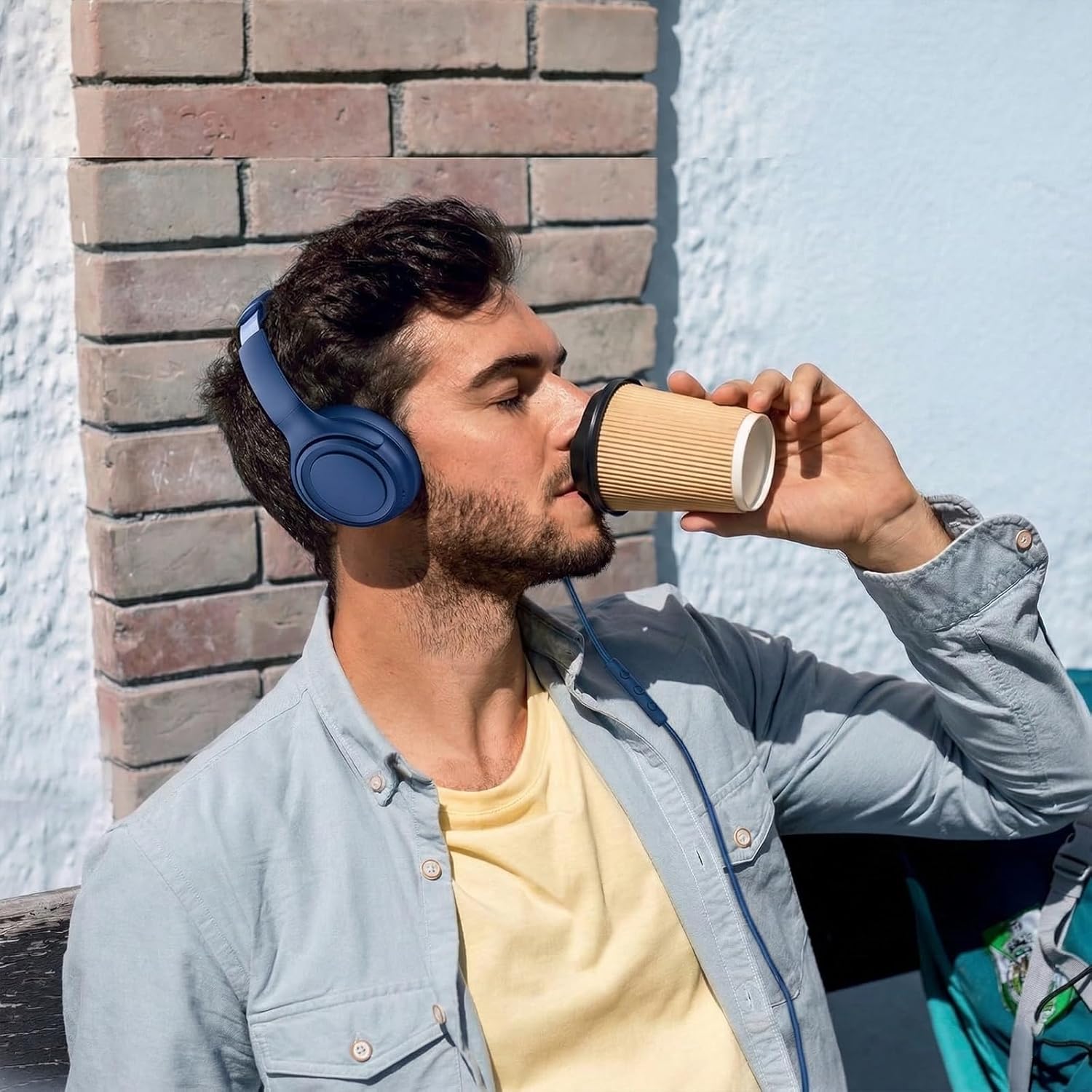 ADOOPE Wired Over-Ear Headphones with USB C Connector, Hi-Fi Stereo Sound, Noise-Isolating Ear Cups, Comfortable Fit for USB C Devices (No Bag, Blue)