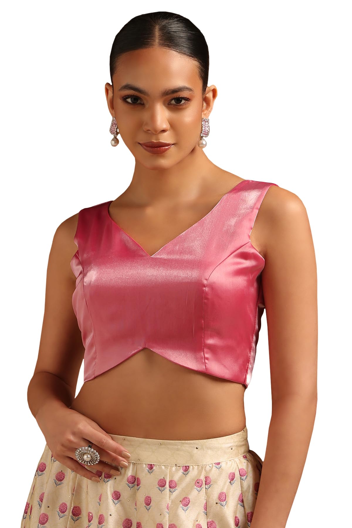 soch Womens V-Neck Tissue Princess Line Padded Sleeveless Blouse-picture-37