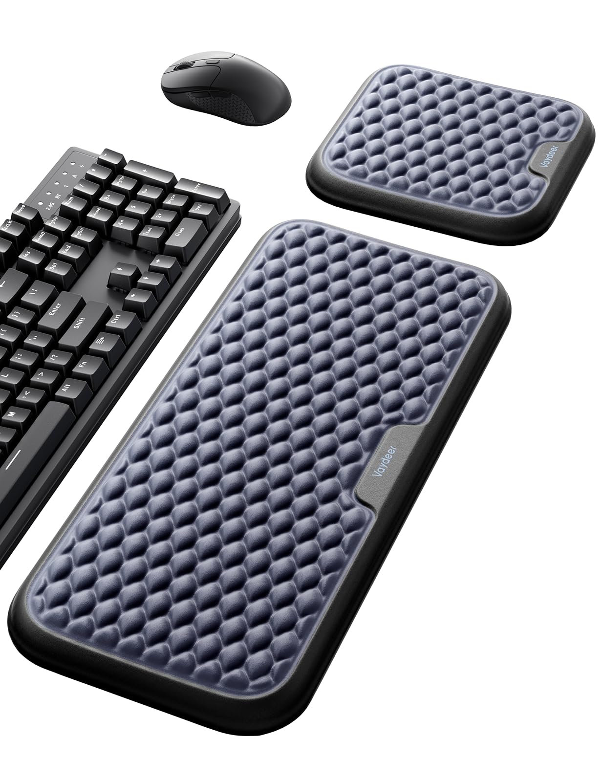 VAYDEER Extra Wide Wrist Rest Set Keyboard & Mouse Pad, Ergonomic Memory Foam Wrist Support, Full Forearm Elbow Support, Non-Slip Breathable Design for Office Gaming, Blue