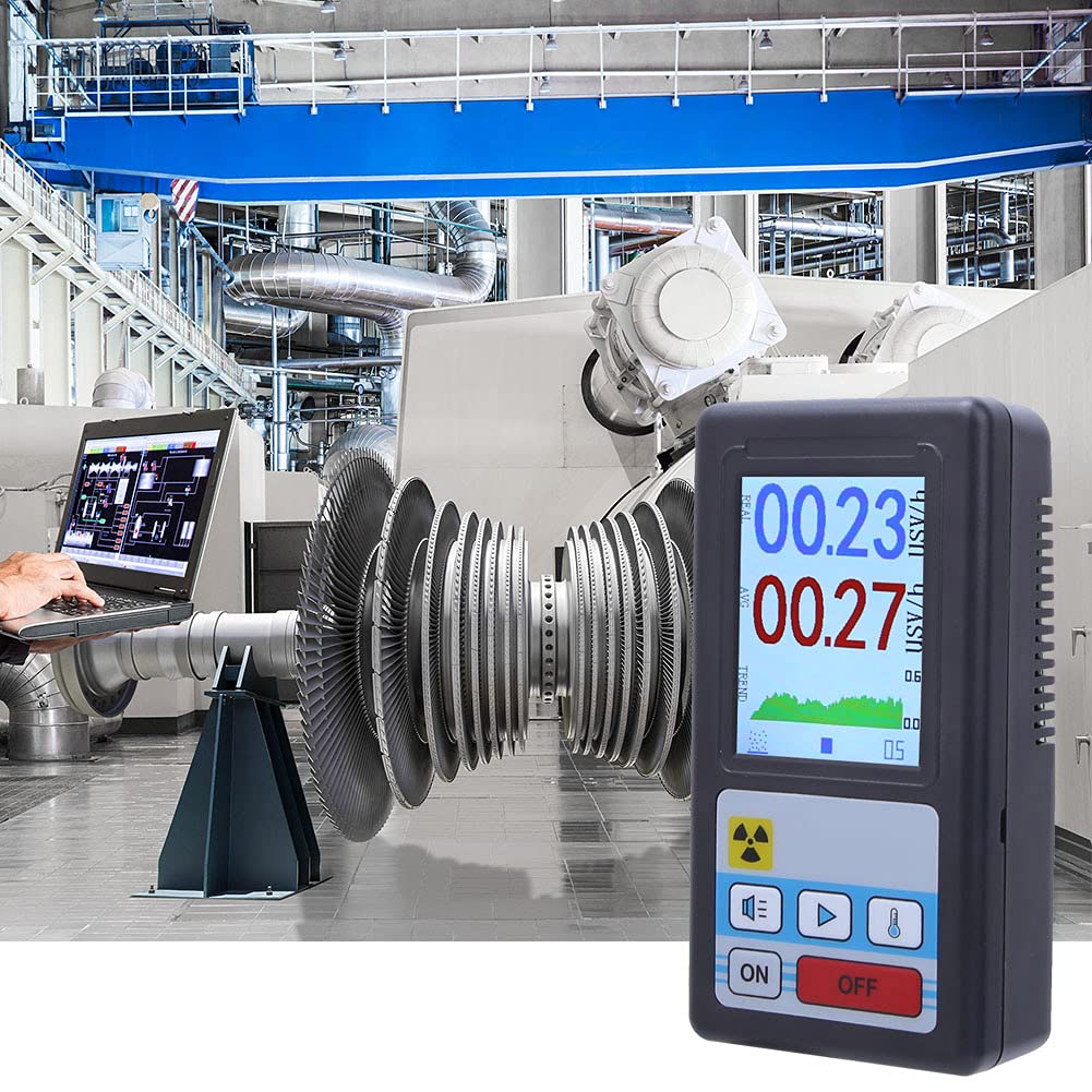 Medidor de radiación nuclear - 0-99.99μV/h Probador Geiger digital LCD, EMF portátil para radiación electromagnética de rayos X β γ, dosímetro Beta Gamma Contador de prueba de rayos X (Negro)