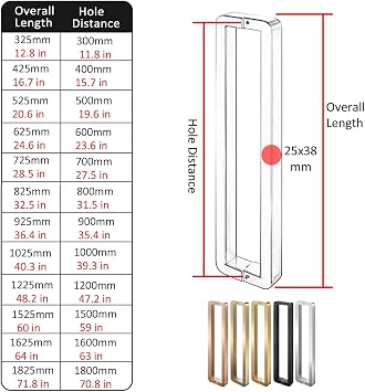 Door Pull Handle Sliding Barn Door Handle Heavy Duty Flat Shape Glass Sliding Barn Door Handle Bar, Double Entry Door Gate Handle for Shower/French Door, Interior Exterior Door Pull Push Stainless Ste
