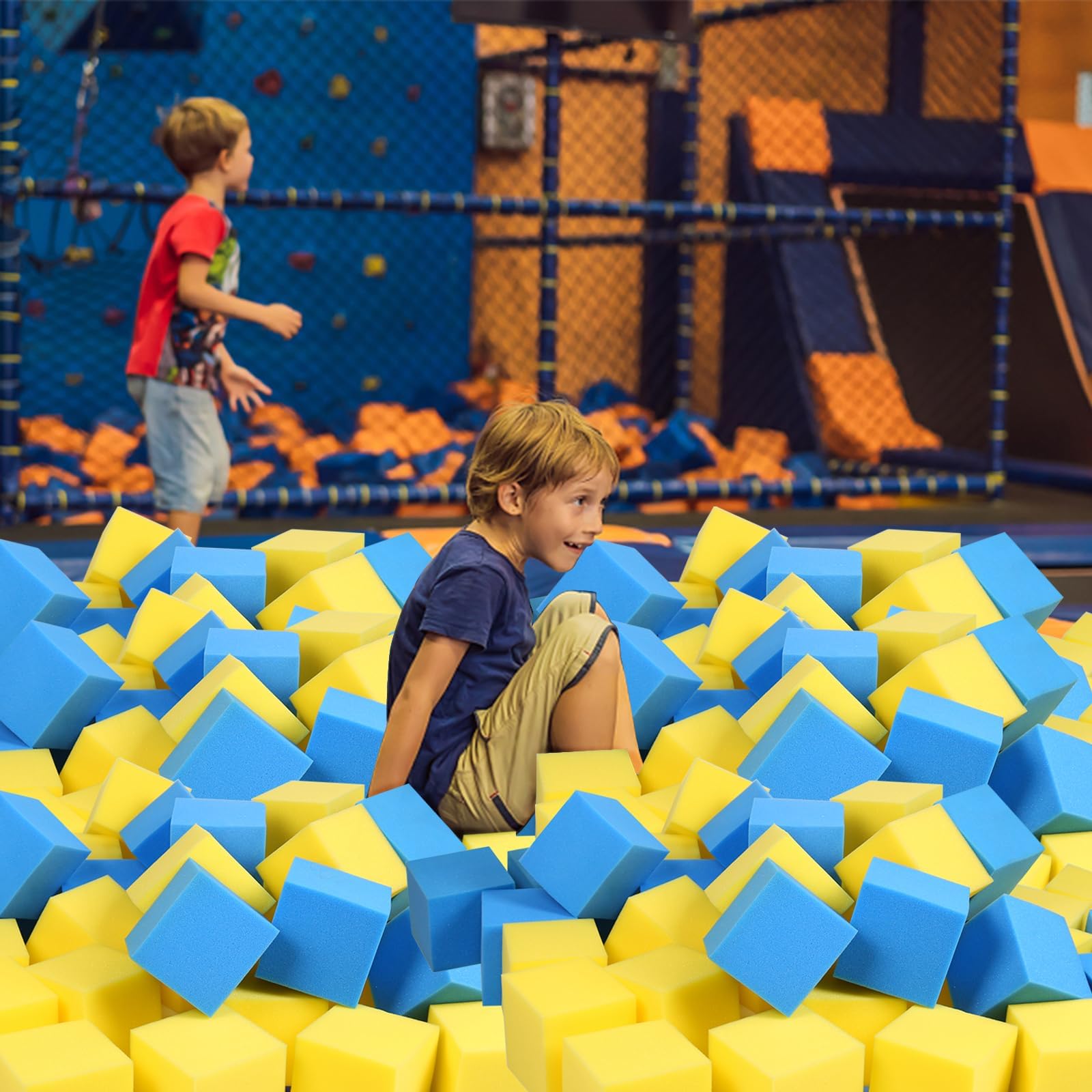 Sponge Pit Gymnastics Foam Cubes 12-Piece Foam Pit Blocks With Covers - 5x5x5 Inch ...