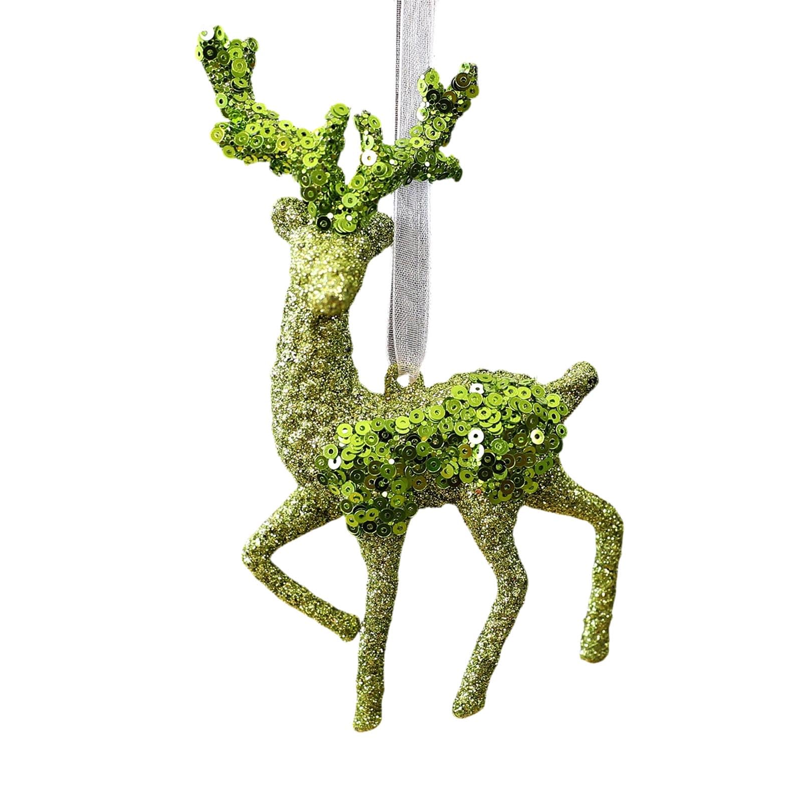 Christmas Tree Ornament Shatterproof Glittering Green Hanging Decoration for Family Home Glittering Acrylic Snowflake Decoration
