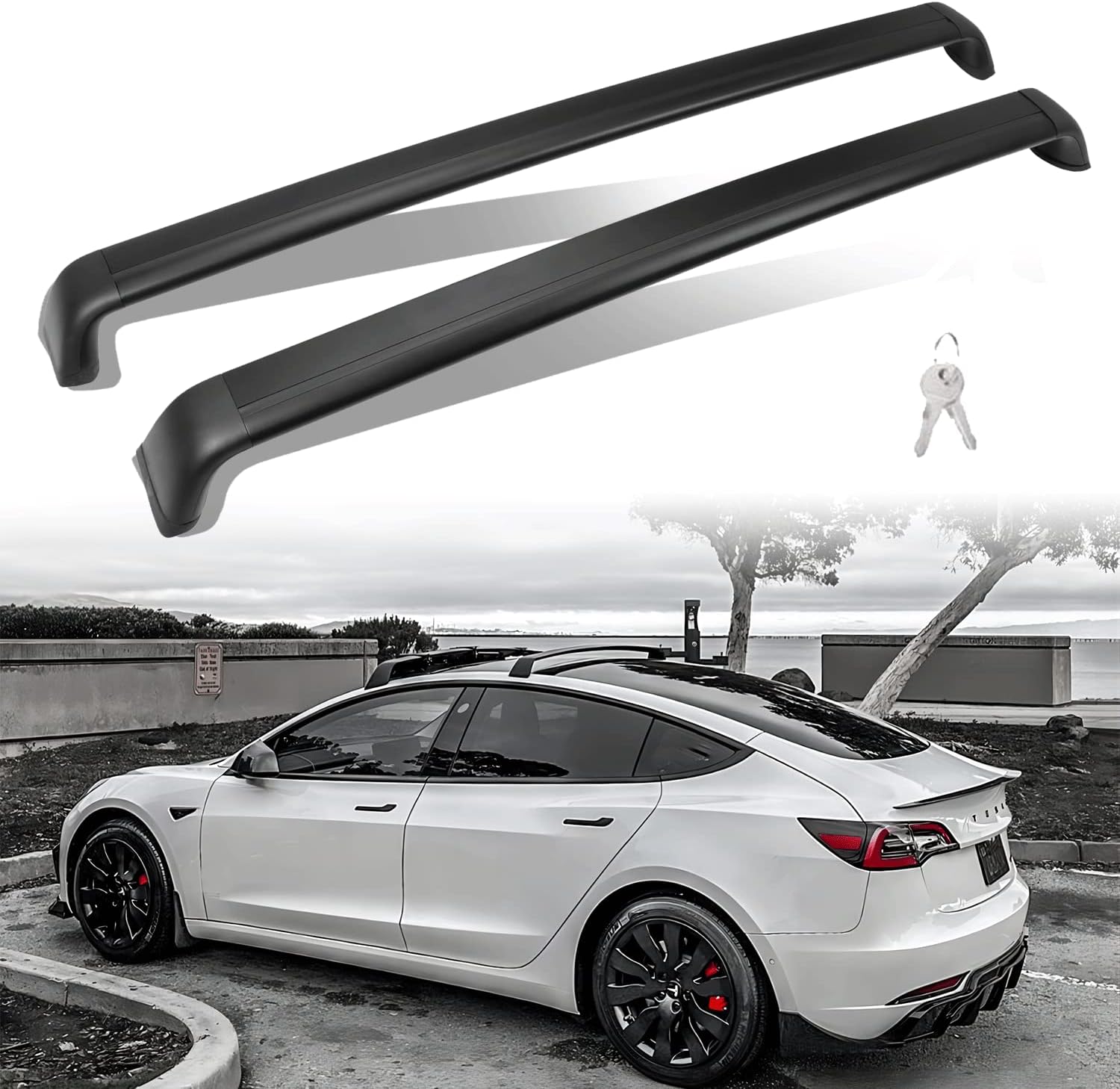 Lockable Roof Rack Fits for Tesla Model 3 2017 2018 2019 2020 2021 2022 2023 2024 2025 Cross Bar Accessories Rooftop Luggage Cargo Carrier for Canoe Kayak Bike Lockable Roof Rack Fits for Tesla Model 3 2017 2018 2019 2020 2021 2022 2023 2024 2025 Cross Bar Accessories Rooftop Luggage Cargo Carrier for Canoe Kayak Bike