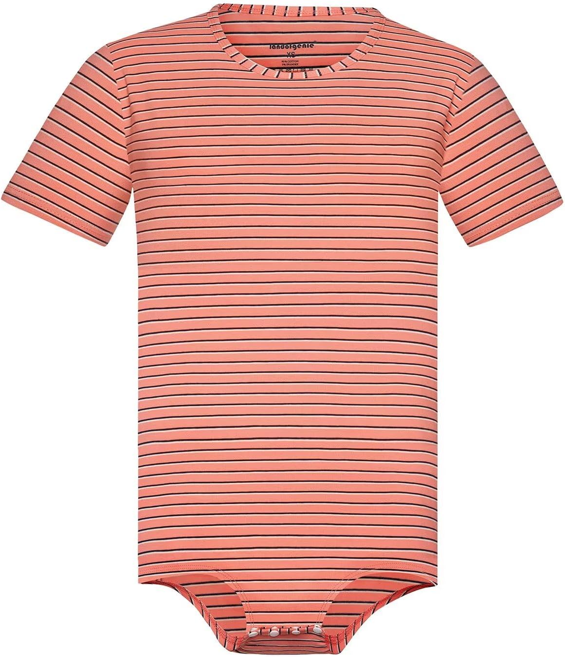Men Short Sleeve Romper Pajama Bodysuit One Piece Rompers Stripe Onesie Leotard Top - Stripe Maker