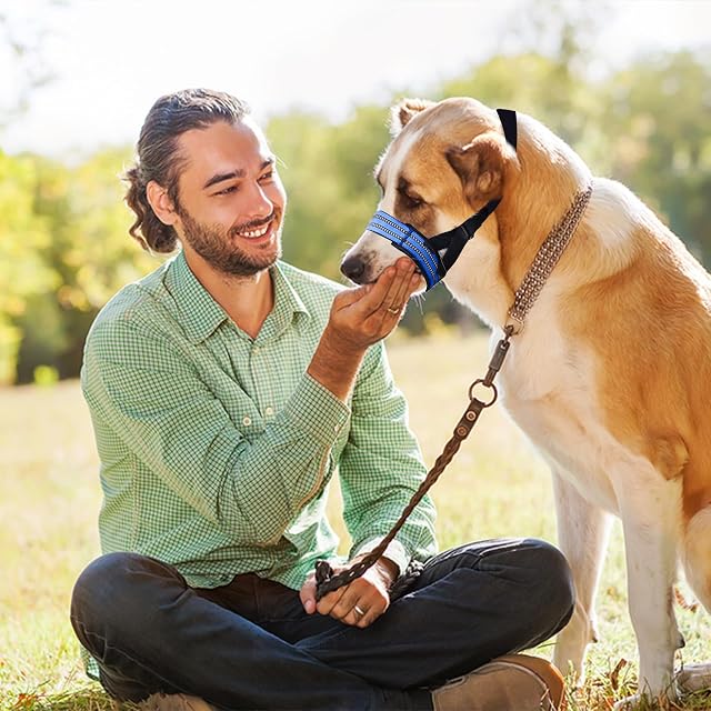Foto 2 de 6 de PETCUTE Bozal para Perros Pequeños y Medianos,Ajustable Bozal de Nylon para Perros,Bozal de Suave para Perros…