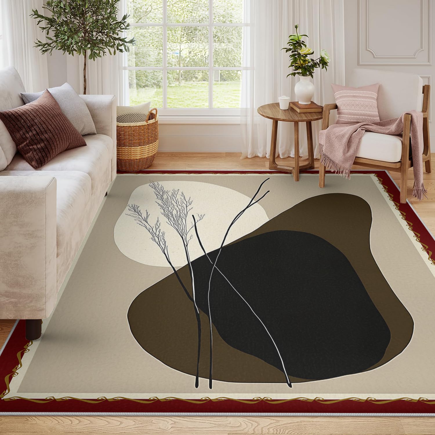 Dywan z połowy wieku 60 x 120 cm cienki nadający się do prania abstrakcyjna geometria drukowane kolorowe klocki dywan skandynawski wystrój wycieraczka do salonu przy łóżku