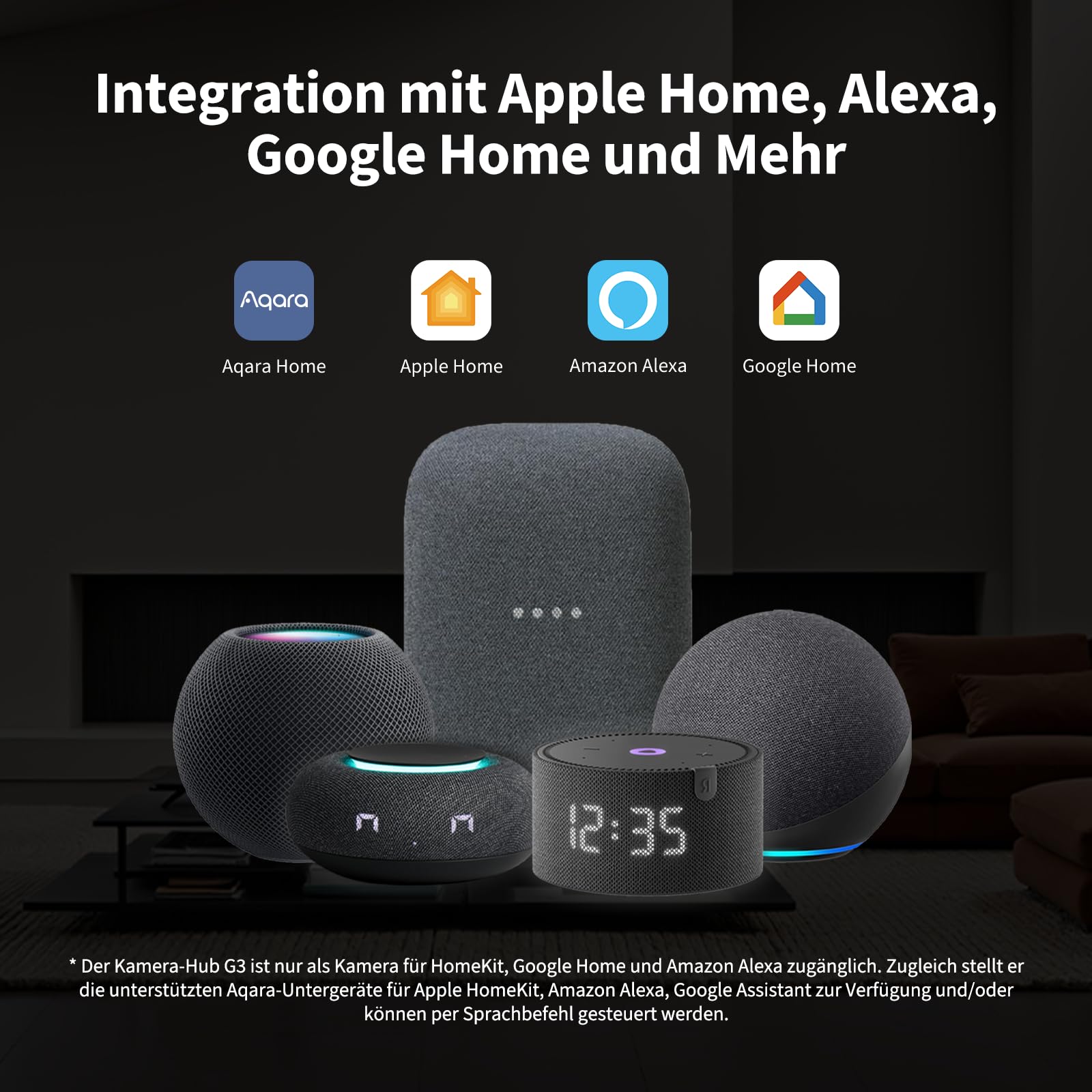 Aqara Home Security System Kit Y100-4-Stück Drahtloses Heim-Alarmsystem | Mit 2K Kamera-Hub G3, 3 Smart Sensors, Lokale Automatisierung & 24/7-Alarm, Unterstützt HomeKit, Google Home, Alexa